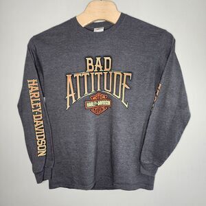 Harley Davidson Men's‎ Long Sleeve Shirt London KY Bad Attitude Size L Wildcat